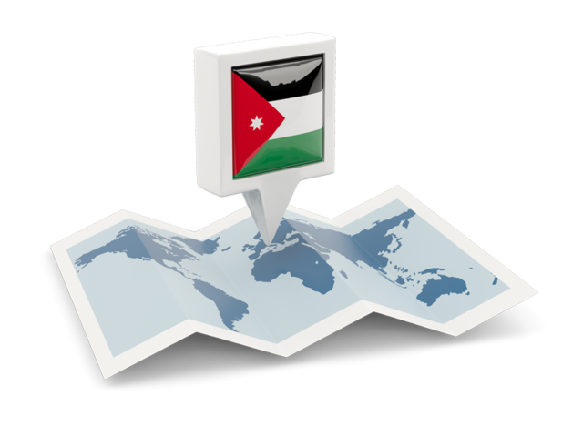 Square pin with map. Download flag icon of Jordan at PNG format