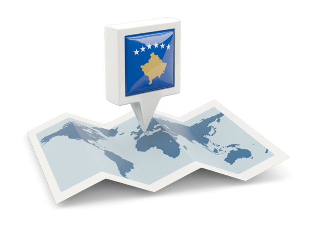 Square pin with map. Download flag icon of Kosovo at PNG format