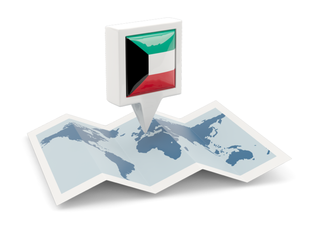 Square pin with map. Download flag icon of Kuwait at PNG format