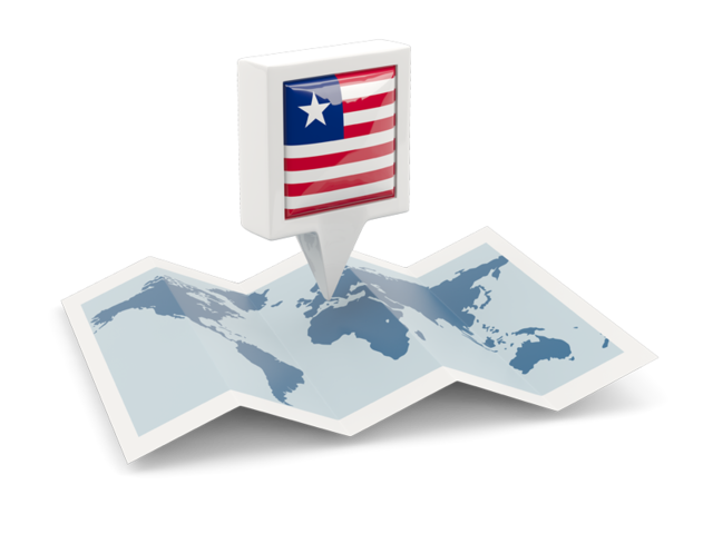 Square pin with map. Download flag icon of Liberia at PNG format