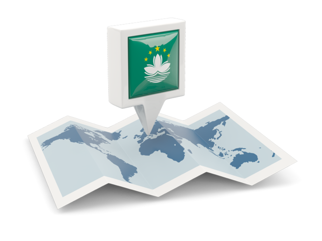 Square pin with map. Download flag icon of Macao at PNG format