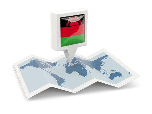 Square pin with map. Download flag icon of Malawi at PNG format