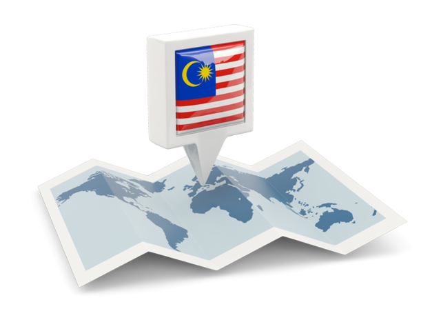 Square pin with map. Download flag icon of Malaysia at PNG format