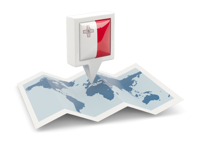 Square pin with map. Download flag icon of Malta at PNG format