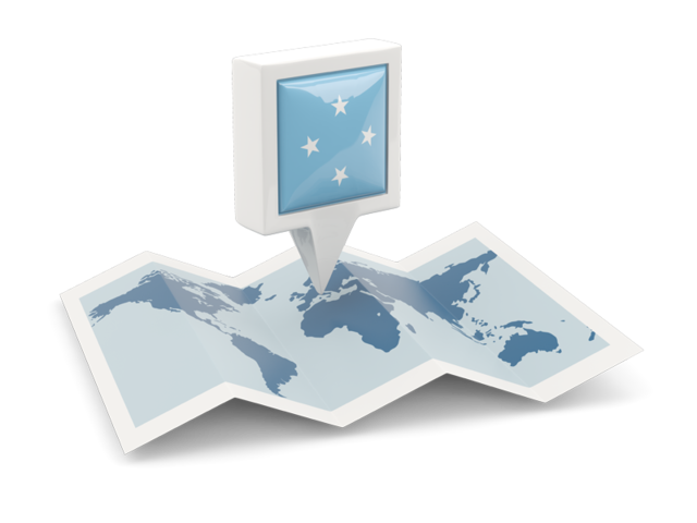 Square pin with map. Download flag icon of Micronesia at PNG format