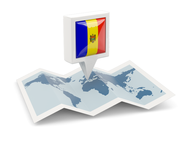 Square pin with map. Download flag icon of Moldova at PNG format