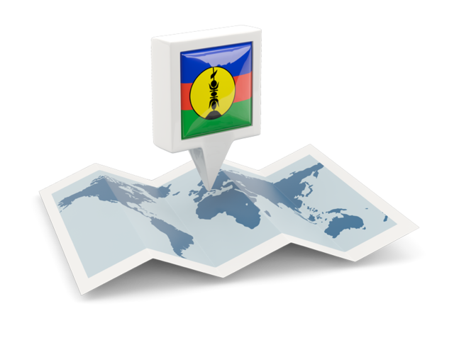 Square pin with map. Download flag icon of New Caledonia at PNG format