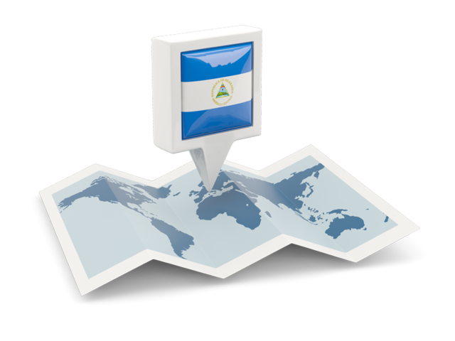 Square pin with map. Download flag icon of Nicaragua at PNG format