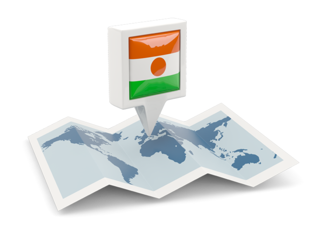 Square pin with map. Download flag icon of Niger at PNG format