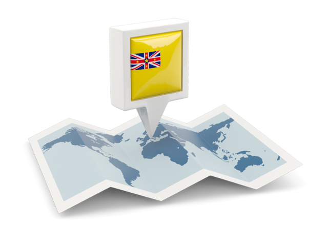 Square pin with map. Download flag icon of Niue at PNG format