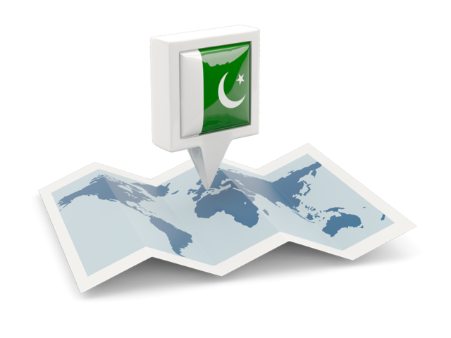 Square pin with map. Download flag icon of Pakistan at PNG format