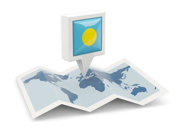 Square pin with map. Download flag icon of Palau at PNG format