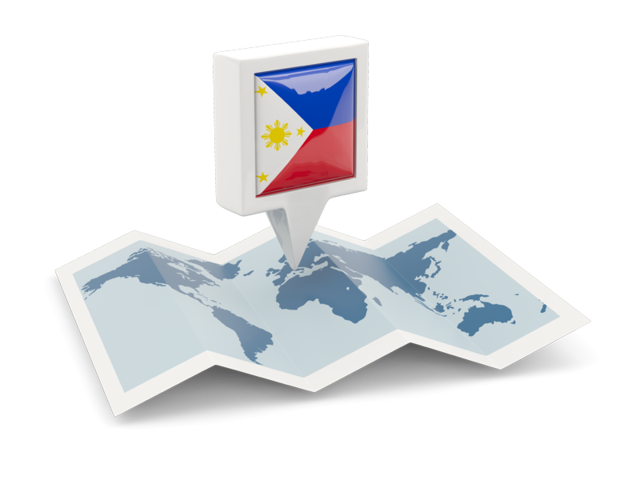 Square pin with map. Download flag icon of Philippines at PNG format
