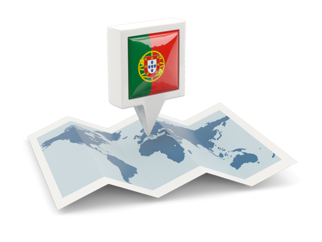 Square pin with map. Download flag icon of Portugal at PNG format