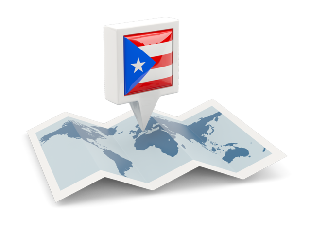 Square pin with map. Download flag icon of Puerto Rico at PNG format
