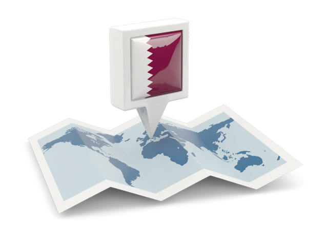 Square pin with map. Download flag icon of Qatar at PNG format