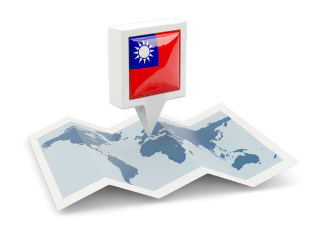 Square pin with map. Download flag icon of Taiwan at PNG format
