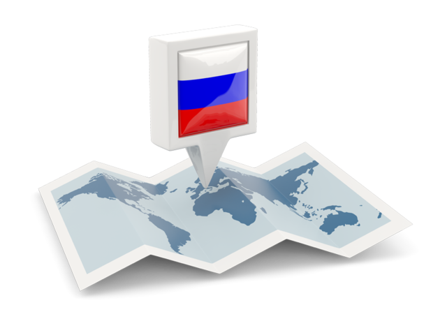 Square pin with map. Download flag icon of Russia at PNG format