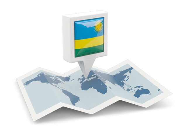 Square pin with map. Download flag icon of Rwanda at PNG format