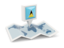 Saint Lucia. Square pin with map. Download icon.