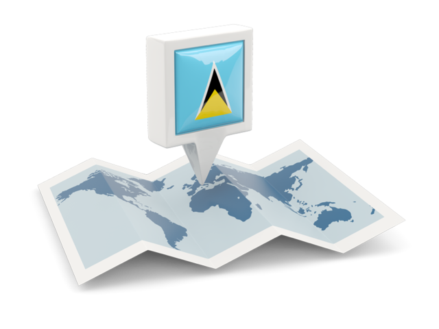 Square pin with map. Download flag icon of Saint Lucia at PNG format