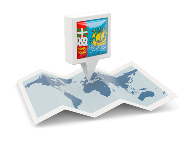 Square pin with map. Download flag icon of Saint Pierre and Miquelon at PNG format