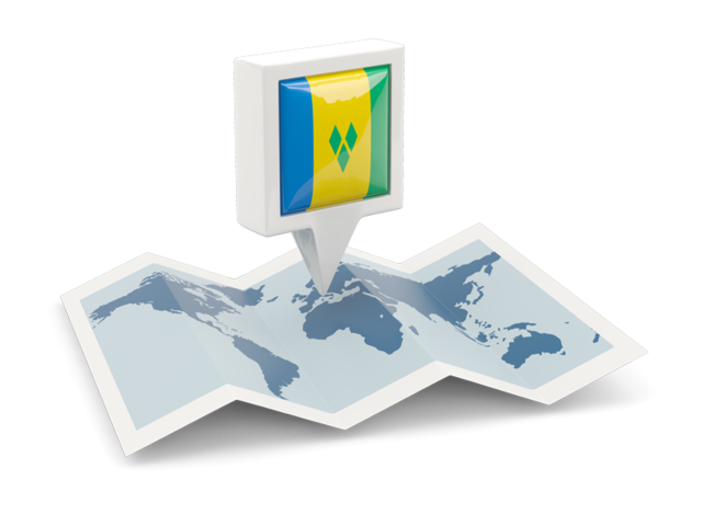 Square pin with map. Download flag icon of Saint Vincent and the Grenadines at PNG format