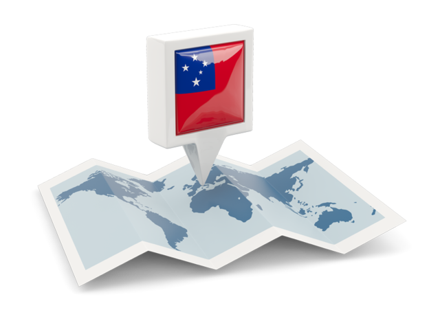Square pin with map. Download flag icon of Samoa at PNG format