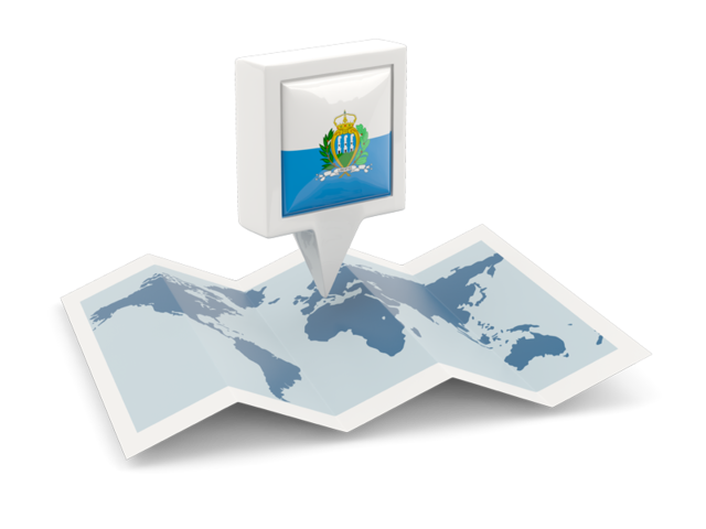 Square pin with map. Download flag icon of San Marino at PNG format