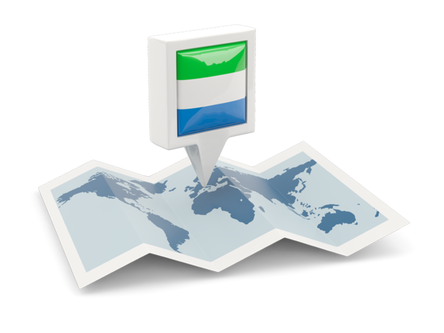 Square pin with map. Download flag icon of Sierra Leone at PNG format