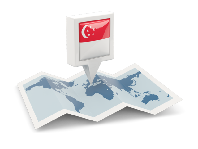 Square pin with map. Download flag icon of Singapore at PNG format
