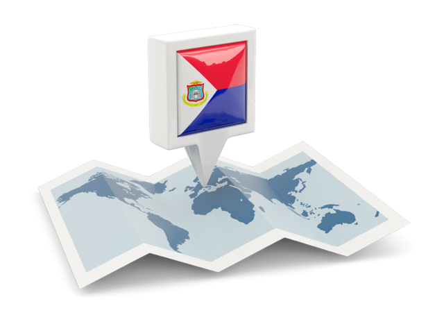 Square pin with map. Download flag icon of Sint Maarten at PNG format