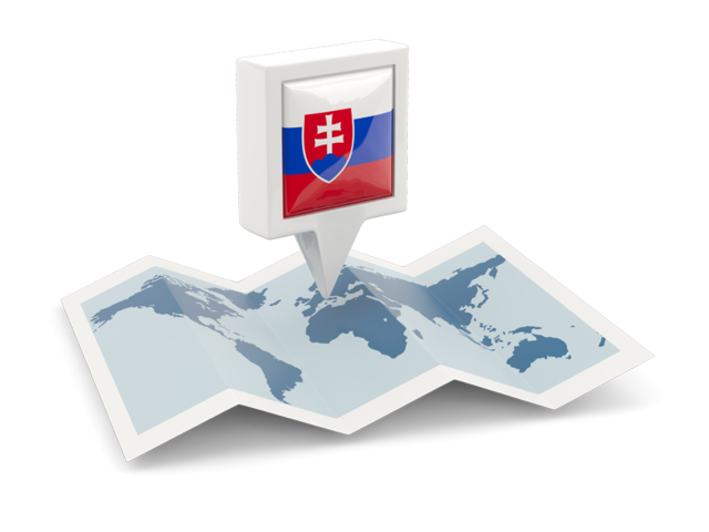 Square pin with map. Download flag icon of Slovakia at PNG format