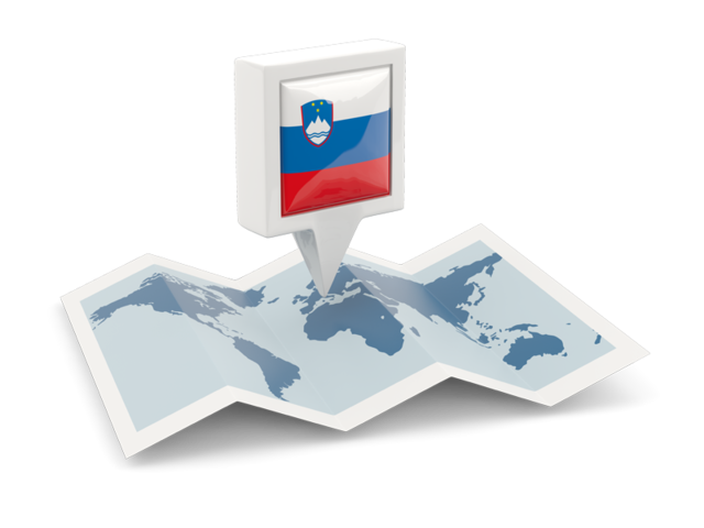 Square pin with map. Download flag icon of Slovenia at PNG format
