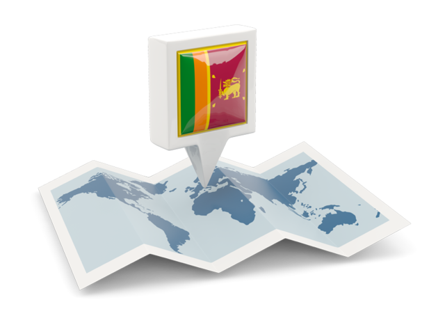 Квадратная иконка с картой. Скачать флаг. Шри-Ланка