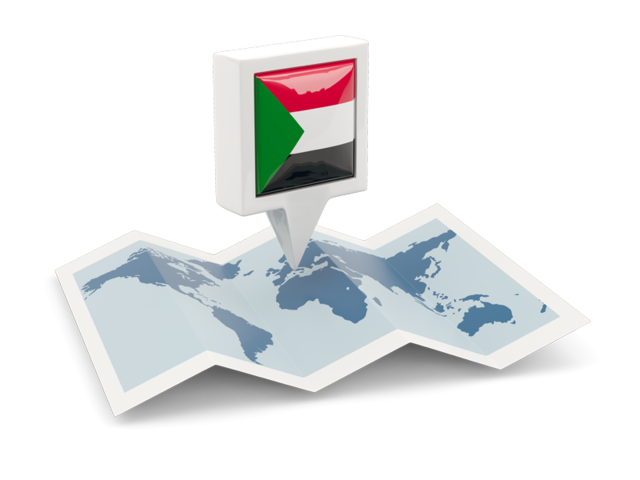 Square pin with map. Download flag icon of Sudan at PNG format