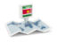 Suriname. Square pin with map. Download icon.