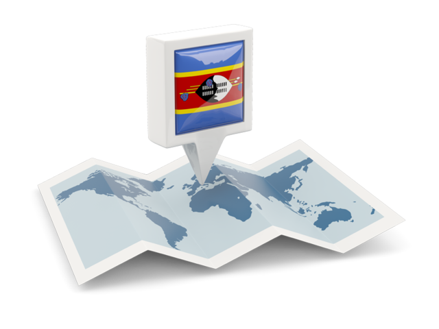 Square pin with map. Download flag icon of Swaziland at PNG format