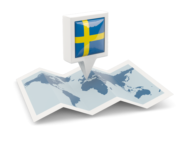 Square pin with map. Download flag icon of Sweden at PNG format