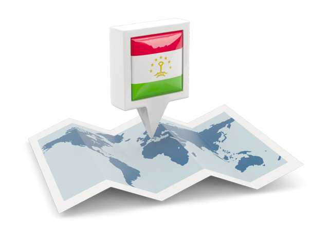 Square pin with map. Download flag icon of Tajikistan at PNG format