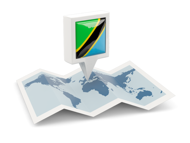 Square pin with map. Download flag icon of Tanzania at PNG format