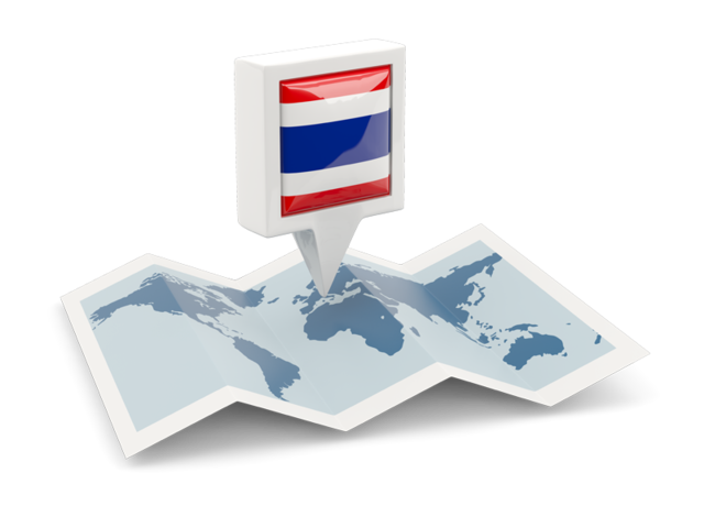 Square pin with map. Download flag icon of Thailand at PNG format