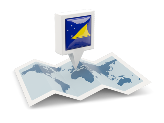 Square pin with map. Download flag icon of Tokelau at PNG format