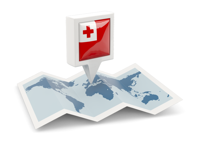 Square pin with map. Download flag icon of Tonga at PNG format