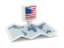 United States of America. Square pin with map. Download icon.