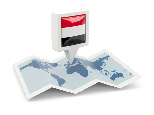 Square pin with map. Download flag icon of Yemen at PNG format