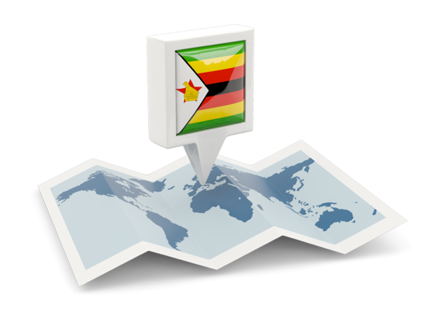 Square pin with map. Download flag icon of Zimbabwe at PNG format