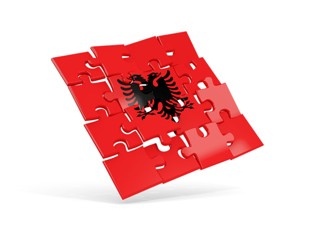 Square puzzle flag. Download flag icon of Albania at PNG format