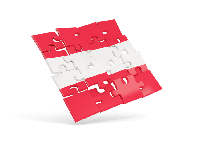 Square puzzle flag. Download flag icon of Austria at PNG format