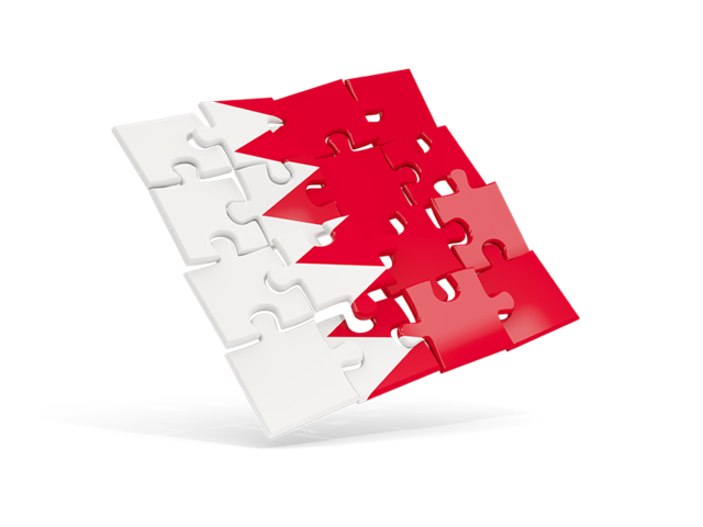 Square puzzle flag. Download flag icon of Bahrain at PNG format
